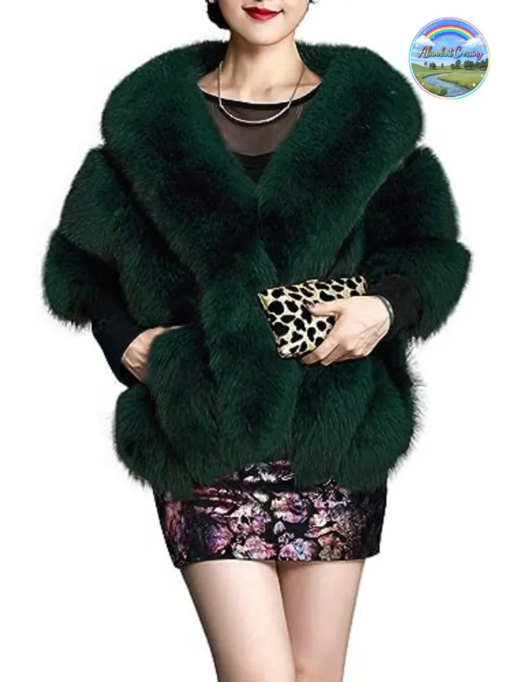 Luxury Faux Fur Shawl Cloak Cape Winter Wrap Party Bridal